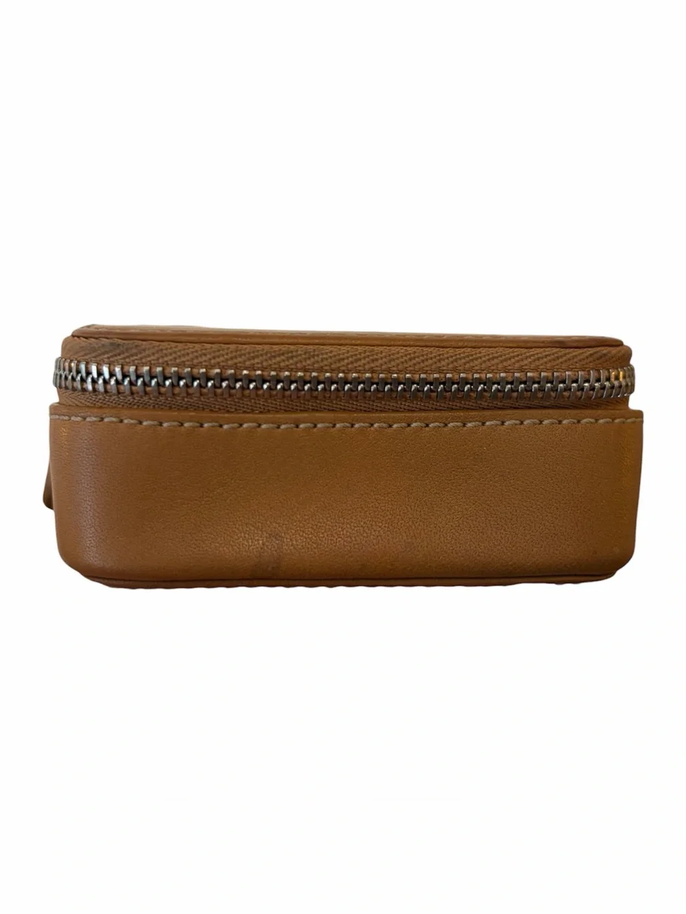 COACH Embossed Triple Pill Box #8884 Tan Leather Storage Organizer Vintage Y2K
